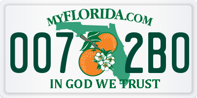 FL license plate 0072BO