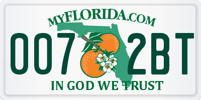 FL license plate 0072BT