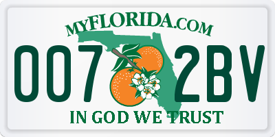 FL license plate 0072BV
