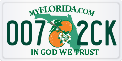 FL license plate 0072CK