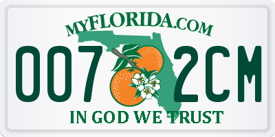 FL license plate 0072CM