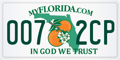 FL license plate 0072CP