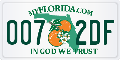FL license plate 0072DF