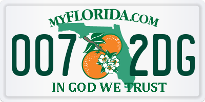 FL license plate 0072DG