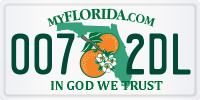 FL license plate 0072DL