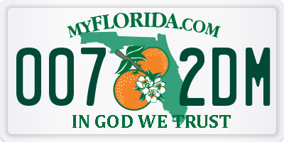 FL license plate 0072DM