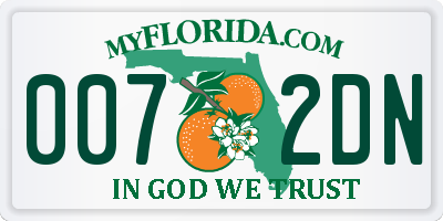 FL license plate 0072DN