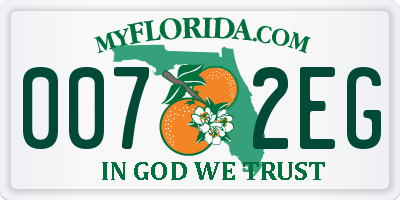 FL license plate 0072EG