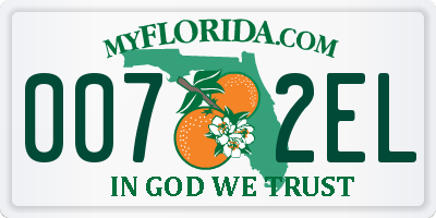 FL license plate 0072EL