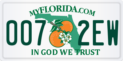 FL license plate 0072EW