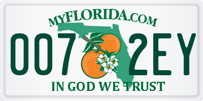 FL license plate 0072EY