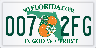 FL license plate 0072FG