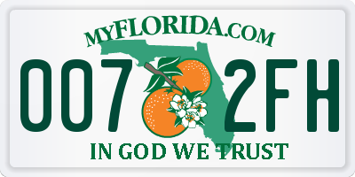 FL license plate 0072FH
