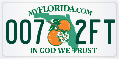 FL license plate 0072FT