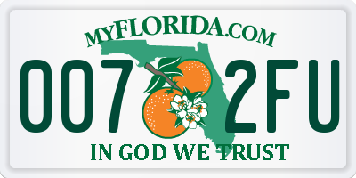 FL license plate 0072FU
