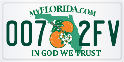 FL license plate 0072FV