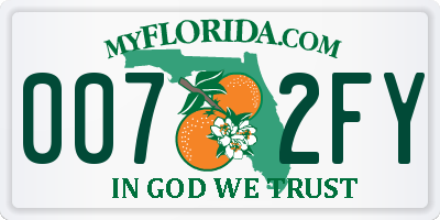FL license plate 0072FY