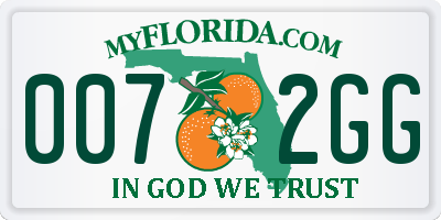 FL license plate 0072GG