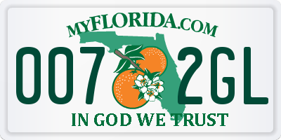 FL license plate 0072GL