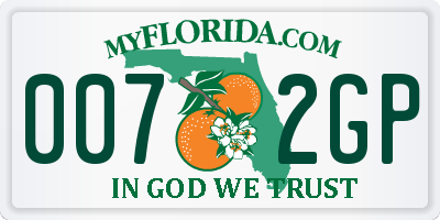 FL license plate 0072GP
