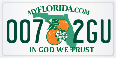 FL license plate 0072GU