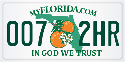 FL license plate 0072HR