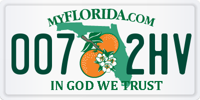 FL license plate 0072HV