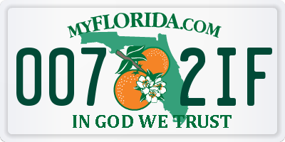 FL license plate 0072IF