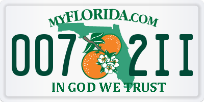 FL license plate 0072II