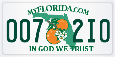 FL license plate 0072IO
