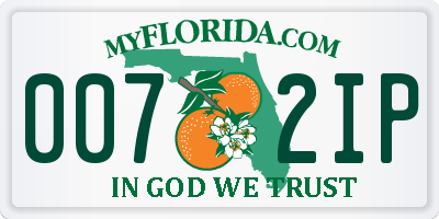 FL license plate 0072IP
