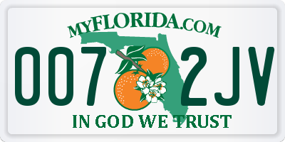 FL license plate 0072JV