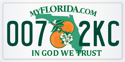FL license plate 0072KC