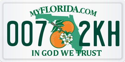 FL license plate 0072KH