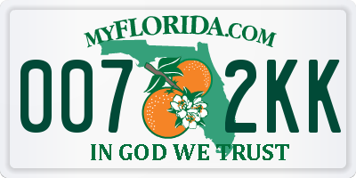 FL license plate 0072KK