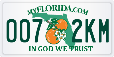 FL license plate 0072KM