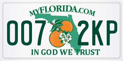 FL license plate 0072KP