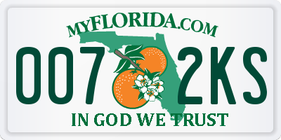 FL license plate 0072KS