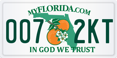 FL license plate 0072KT