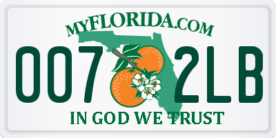 FL license plate 0072LB