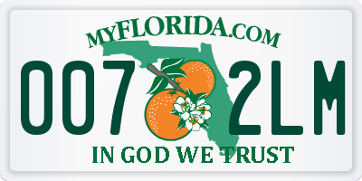 FL license plate 0072LM