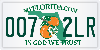 FL license plate 0072LR