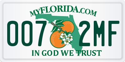 FL license plate 0072MF