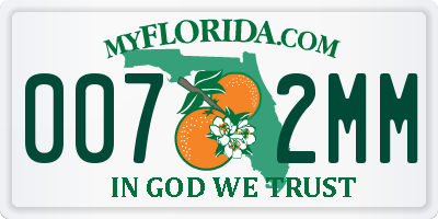 FL license plate 0072MM