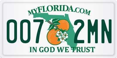 FL license plate 0072MN