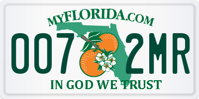 FL license plate 0072MR