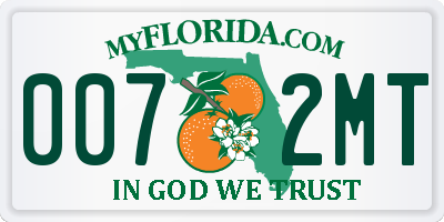 FL license plate 0072MT