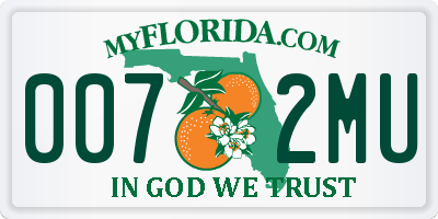 FL license plate 0072MU