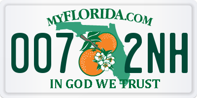 FL license plate 0072NH