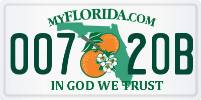 FL license plate 0072OB